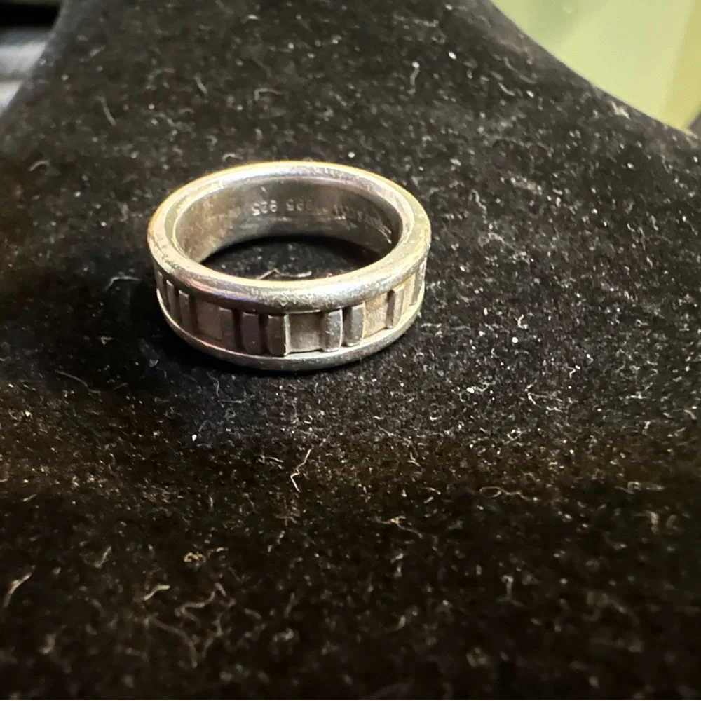 Tiffany & Co. Atlas Sterling Silver Roman Numerals Band Ring - Picture 2 of 5